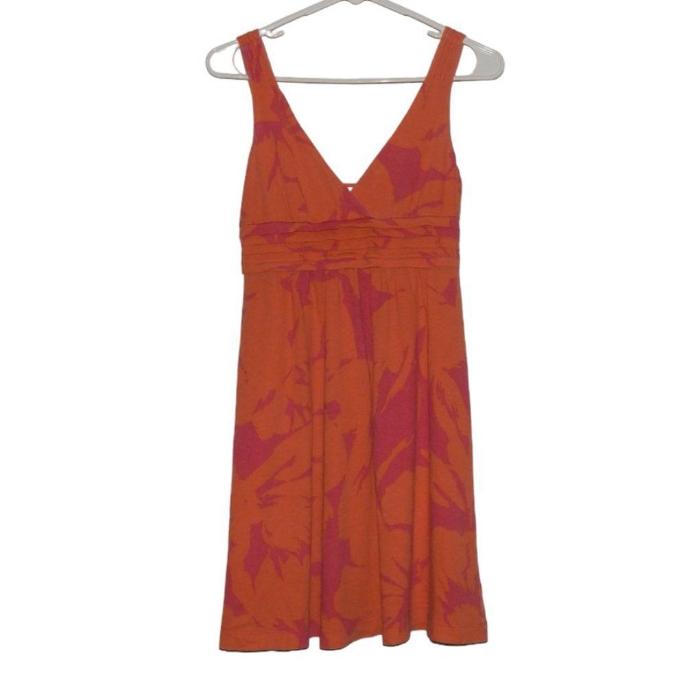 American Eagle Women's Juniors Orange Pink Floral Tank Dress Size XS